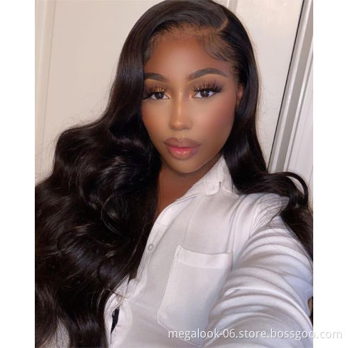 Transparent13*4 full Brazilian Human Hair Wig Unprocessed Lace Front 15A Body Wave Wigs